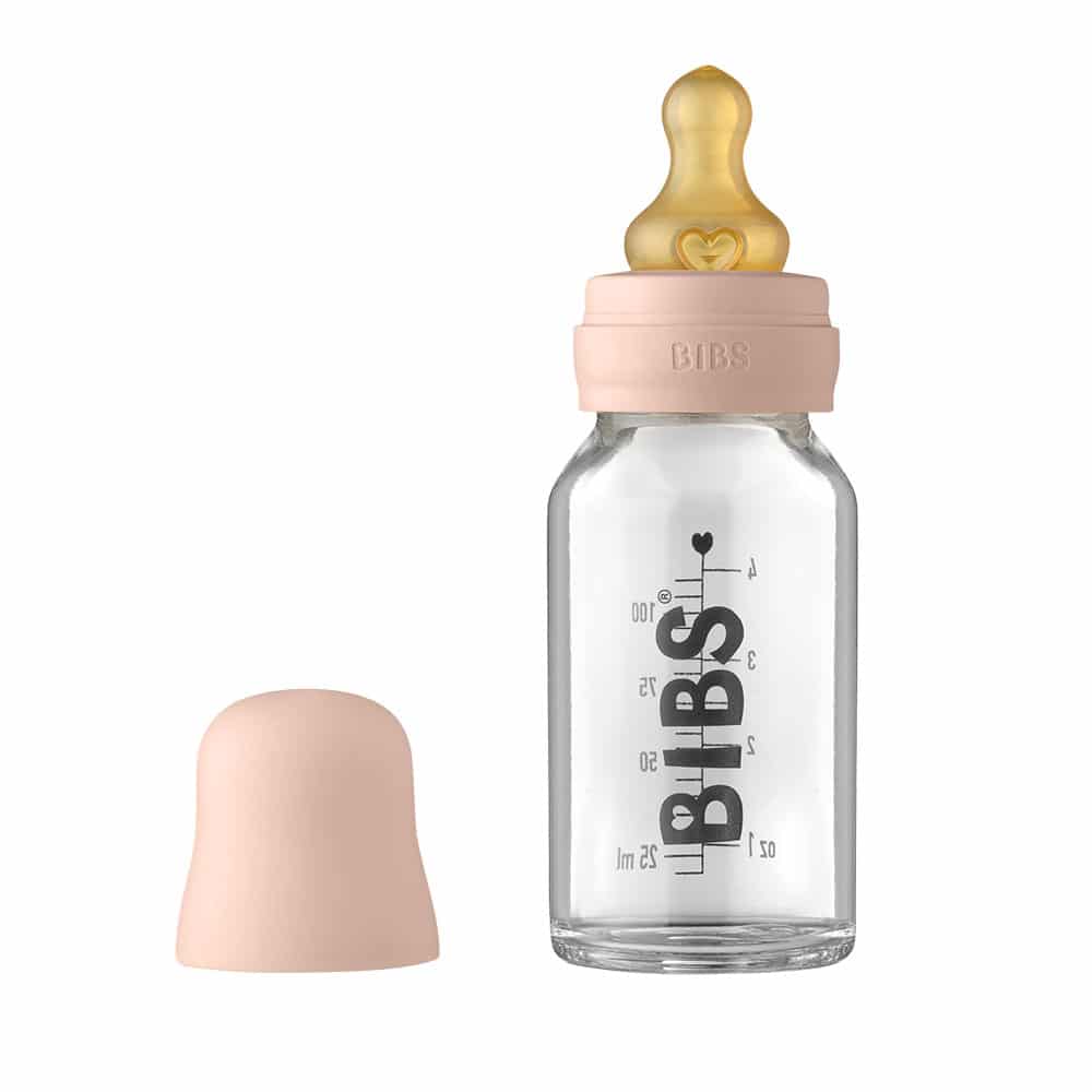 Poškodený obal - BIBS Baby Bottle sklenená fľaša 110ml - Blush