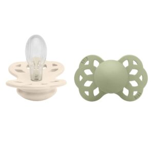 Poškodený obal - BIBS Infinity symetrické cumlíky zo silikónu 2ks - veľkosť 2 - Ivory / Sage