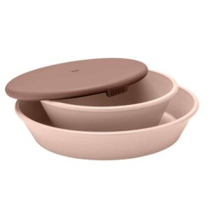 Poškodený obal - BIBS tanier a miska s vrchnákom - Blush