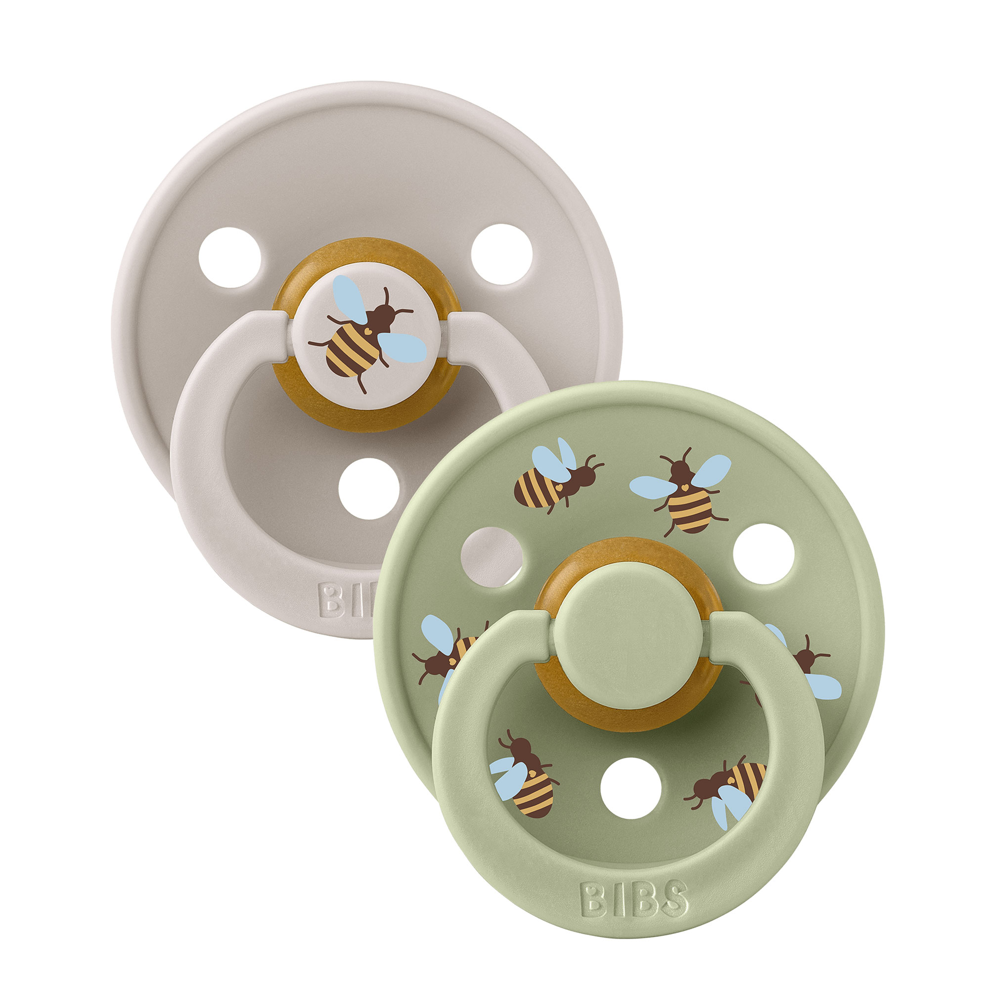 BIBS STUDIO Colour Bumblebee cumlíky z prírodného kaučuku 2ks – veľkosť 2 - Mushroom Mix
