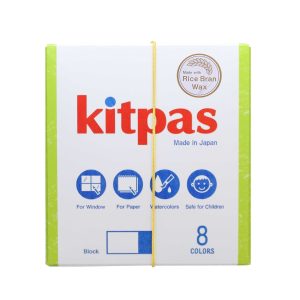 Kitpas Block voskové pastelky na sklo a papier - Hranaté 8ks