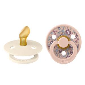 Poškodený obal - BIBS x LIBERTY Colour anatomické cumlíky z prírodného kaučuku 2ks - veľkosť 1 - Ivory / Blush