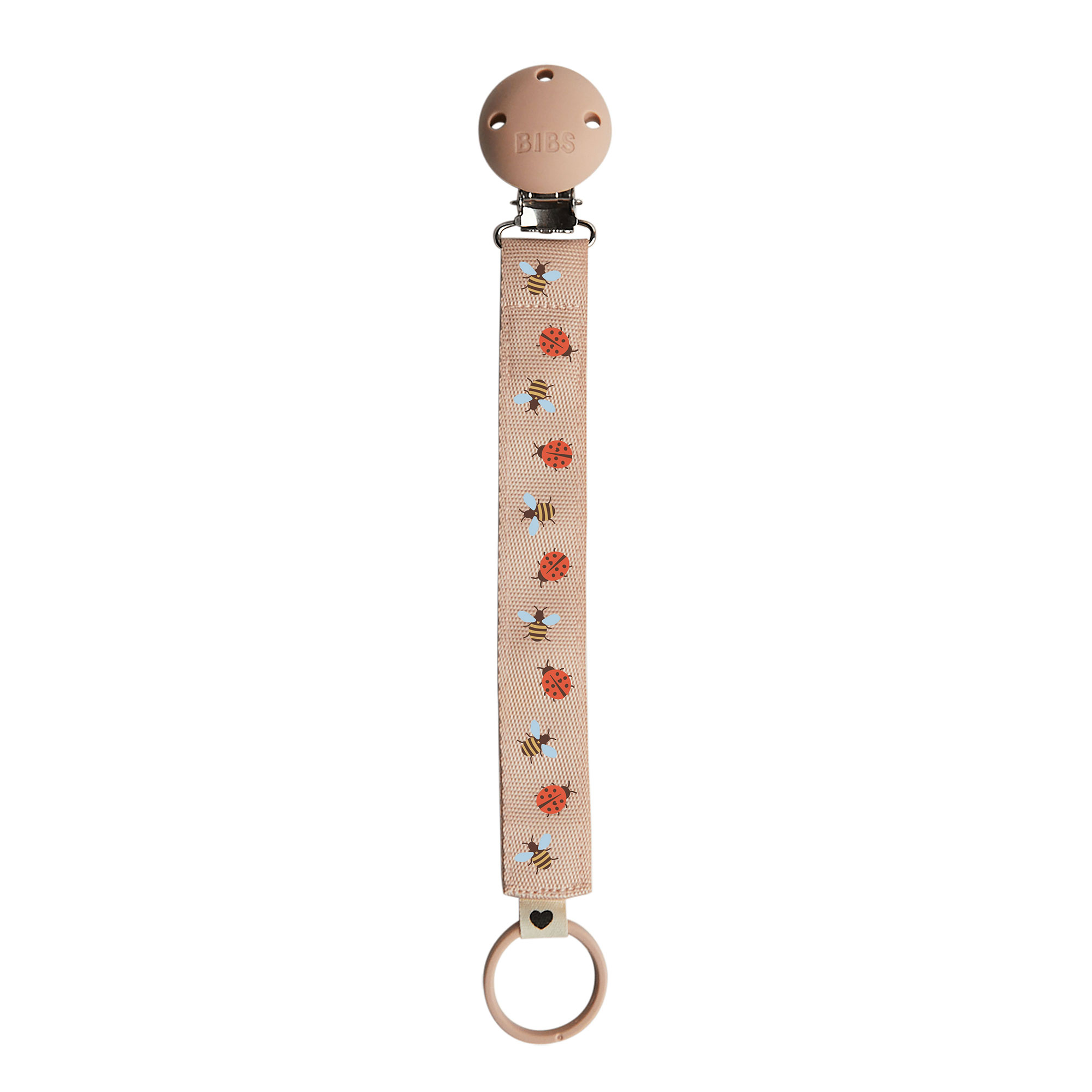 BIBS STUDIO Ribbon klip na cumlík - Ladybug Bumblebee Mix Blush